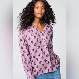 Pure Jill Organically Grown Cotton
Pink Block-Print Top - XL